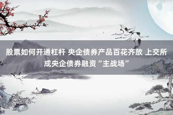 股票如何开通杠杆 央企债券产品百花齐放 上交所成央企债券融资“主战场”