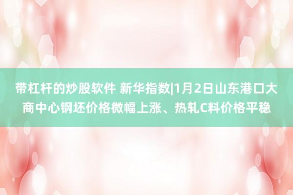 带杠杆的炒股软件 新华指数|1月2日山东港口大商中心钢坯价格微幅上涨、热轧C料价格平稳