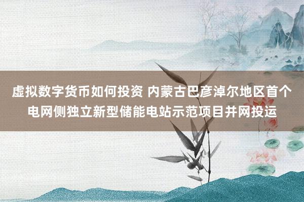 虚拟数字货币如何投资 内蒙古巴彦淖尔地区首个电网侧独立新型储能电站示范项目并网投运