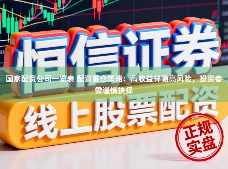 国家配资公司一览表 配资重仓策略：高收益伴随高风险，投资者需谨慎抉择